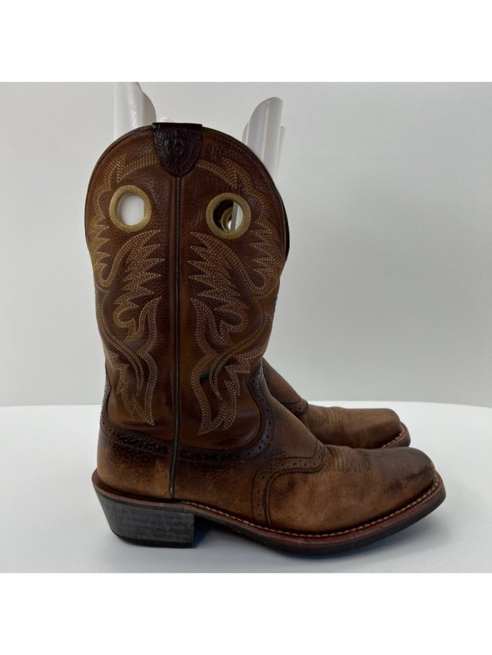 Ariat Heritage Rougstock Western Cowboy Boots Men’s 11.5 D Brown Leather Square